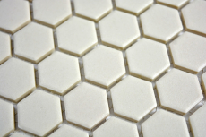 Mosaico de azulejos de cerámica hexágono blanco beige claro sin esmaltar MOS11A-1202-R10_f