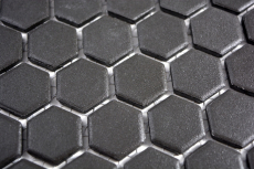 Hexagonal hexágono mosaico azulejo de cerámica negro sin esmaltar antideslizante plato de ducha piso azulejo del baño - MOS11A-0304-R10