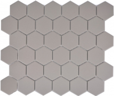 Hexagonal hexágono mosaico azulejo de cerámica gris claro sin esmaltar antideslizante plato de ducha suelo de la ducha azulejos de baño - MOS11B-0203-R10
