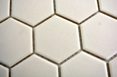 Mosaico de cerámica hexágono beige claro sin esmaltar MOS11B-1202-R10_f