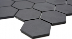 Mosaico de cerámica hexagonal negro sin esmaltar MOS11B-0304-R10_f