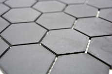 Mosaico de cerámica hexagonal negro sin esmaltar MOS11B-0304-R10_f