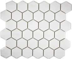 Hexagonal hexágono mosaico azulejo cerámica blanco sin esmaltar antideslizante suelo azulejo piscina azulejo plato de ducha - MOS11B-0102-R10