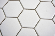 Hexagonal hexágono mosaico azulejo cerámica blanco sin esmaltar antideslizante suelo azulejo piscina azulejo plato de ducha - MOS11B-0102-R10
