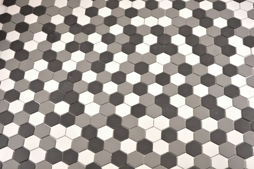 Hexagonal hexágono mosaico azulejo de cerámica blanco gris negro unglazed antideslizante backsplash baño azulejo - MOS11B-0123-R10
