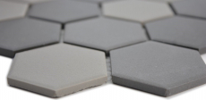 Mosaico de azulejos de cerámica hexágono gris oscuro gris negro sin esmaltar MOS11B-2313-R10_