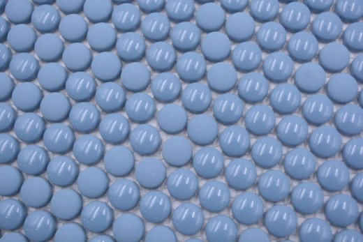 Botón mosaico Loop redondo mosaico azul brillante mate pared azulejo backsplash cocina baño MOS140-0411