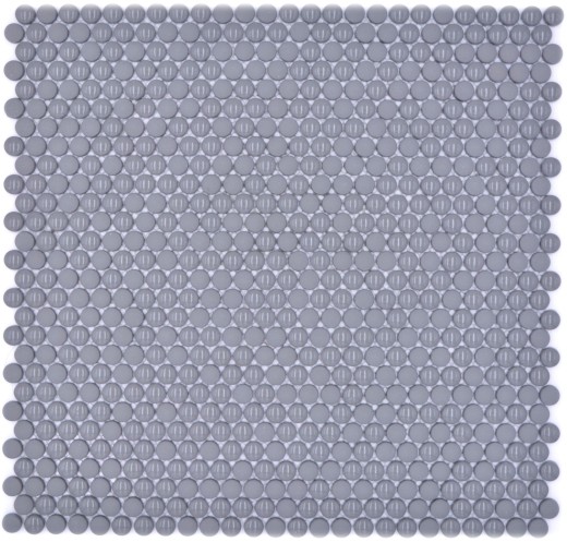 Botón mosaico Loop redondo mosaico gris brillante mate pared azulejo backsplash cocina baño MOS140-0211