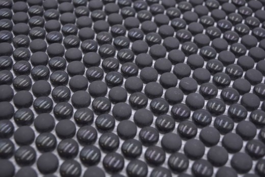 Mosaico de vidrio botón mosaico negro brillo mate suelo ducha pared bañera revestimiento