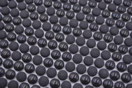 Mosaico de vidrio botón mosaico negro brillo mate suelo ducha pared bañera revestimiento