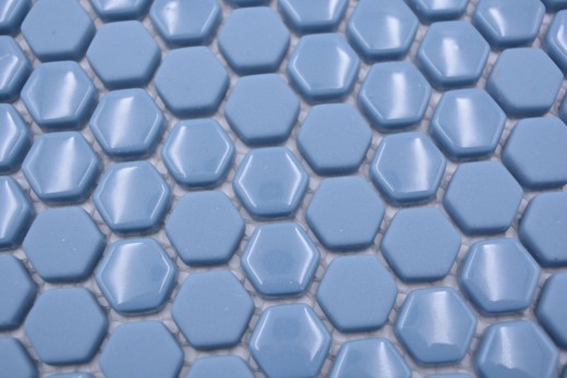 Mosaico de vidrio hexagonal mosaico hexagonal azul brillante mate mosaico azulejo pared azulejo backsplash cocina baño