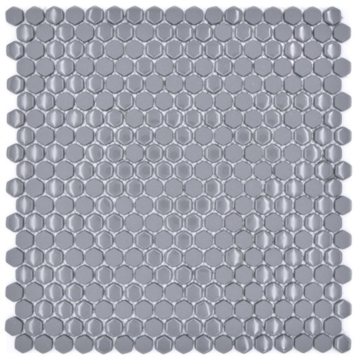 Mosaico de vidrio hexagonal azulejos hexagonales gris brillante mate mosaico azulejo pared azulejo backsplash cocina cuarto de baño