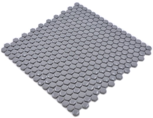 Mosaico de vidrio hexagonal azulejos hexagonales gris brillante mate mosaico azulejo pared azulejo backsplash cocina cuarto de baño