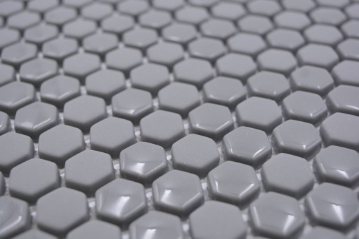 Mosaico de vidrio hexagonal azulejos hexagonales gris brillante mate mosaico azulejo pared azulejo backsplash cocina cuarto de baño