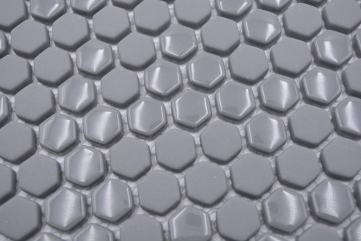 Mosaico de vidrio hexagonal azulejos hexagonales gris brillante mate mosaico azulejo pared azulejo backsplash cocina cuarto de baño