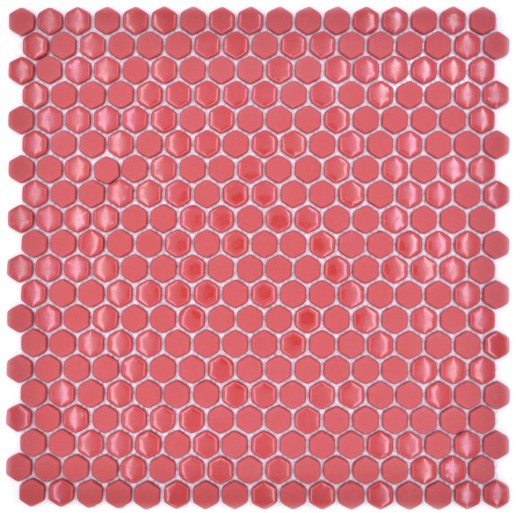 Mosaico de vidrio hexágono rojo mosaico hexagonal brillante mate mosaico azulejo pared azulejo backsplash cocina baño