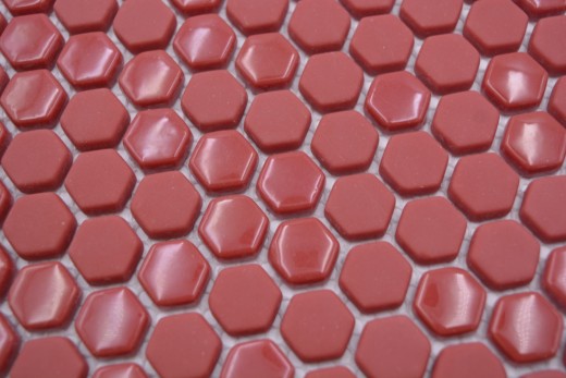 Mosaico de vidrio hexágono rojo mosaico hexagonal brillante mate mosaico azulejo pared azulejo backsplash cocina baño
