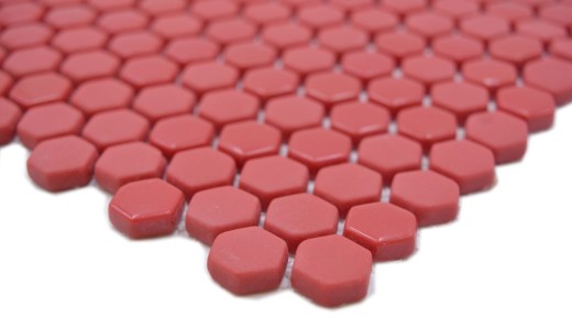 Mosaico de vidrio hexágono rojo mosaico hexagonal brillante mate mosaico azulejo pared azulejo backsplash cocina baño