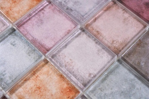 Mosaico de vidrio mosaico azulejos rosa marrón púrpura pared azulejo backsplash cocina baño - MOS88-0412