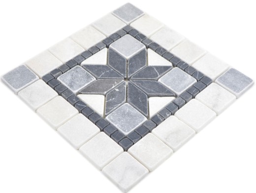 Piedra natural incrustación decoración mármol blanco gris claro antracita travertino suelo pared cocina azulejo espejo baño WC - MOSDEKO58