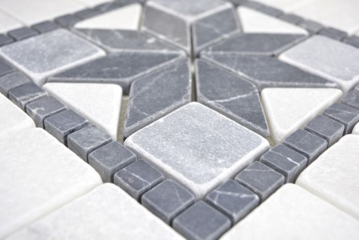 Piedra natural incrustación decoración mármol blanco gris claro antracita travertino suelo pared cocina azulejo espejo baño WC - MOSDEKO58