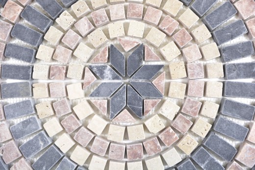 XL incrustación decoración piedra natural rossoverona travertino beige negro antracita mosaico azulejo pared suelo cocina - MOSDEKO45