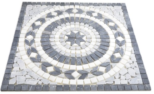 XL incrustación piedra natural travertino antracita negro blanco gris claro mosaico azulejo suelo cocina pared baño sauna - MOSDEKO57