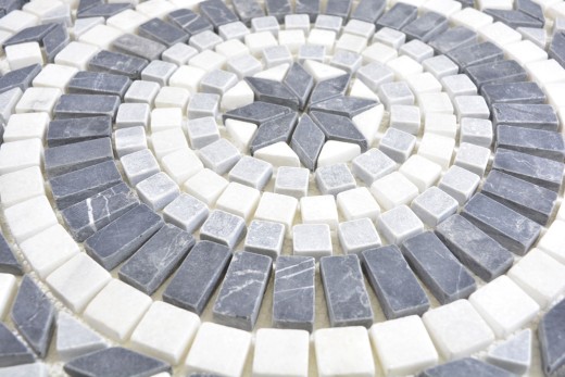XL incrustación piedra natural travertino antracita negro blanco gris claro mosaico azulejo suelo cocina pared baño sauna - MOSDEKO57