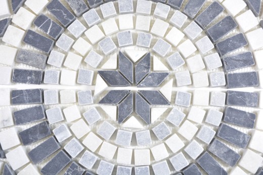 XL incrustación piedra natural travertino antracita negro blanco gris claro mosaico azulejo suelo cocina pared baño sauna - MOSDEKO57