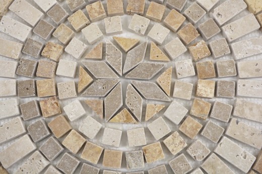 XL incrustación piedra natural oro amarillo beige claro nogal marrón travertino mosaico azulejo suelo cocina pared baño sauna - MOSDEKO79