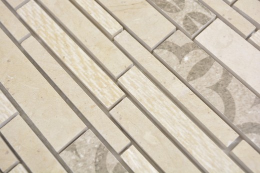 Mármol mosaico azulejo cerámica mosaico beige crema pared azulejo backsplash cocina - MOS180-A0127B