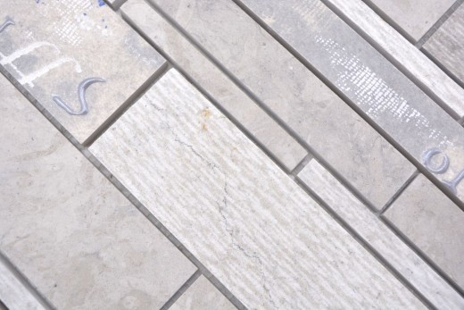 Mosaico de mármol mosaico de cerámica gris claro con azul pared azulejos backsplash - MOS180-C07STG