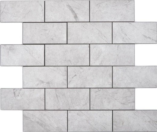 mosaico de vinilo autoadhesivo efecto piedra gris Carrara look subway mosaico azulejo pared azulejo backsplash cocina baño MOS200-MLM