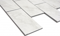 Rectángulo AC efecto piedra Carrara look Subway Level brillante mosaico azulejo pared azulejo backsplash cocina baño MOS200-CLG_f