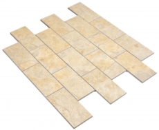 Mosaico de vinilo autoadhesivo con aspecto de piedra beige azulejo de mosaico de metro pared azulejo backsplash cocina baño MOS200-4LB