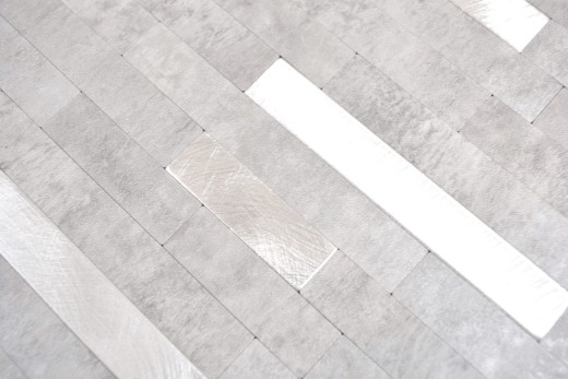autoadhesivo mosaico de vinilo palos piedra mirada cuarzo cemento gris plata azulejo backsplash cocina pared MOS200-4GS