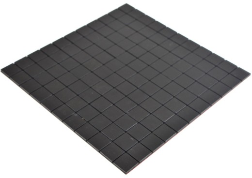 azulejo mosaico autoadhesivo metal aluminio negro antracita mate cepillado Azulejo protector contra salpicaduras cocina MOS200-L3B