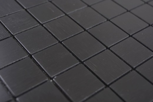 azulejo mosaico autoadhesivo metal aluminio negro antracita mate cepillado Azulejo protector contra salpicaduras cocina MOS200-L3B
