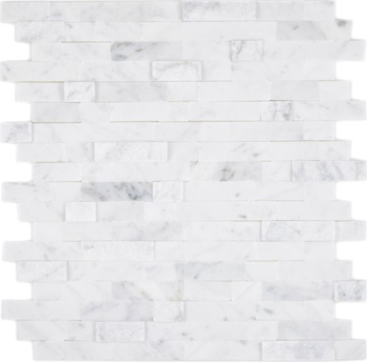 mosaico compuesto autoadhesivo tiras de piedra natural blanco con Carrara mirada azulejo backsplash pared de la cocina mirada MOS200-M22