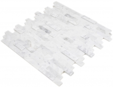 mosaico compuesto autoadhesivo tiras de piedra natural blanco con Carrara mirada azulejo backsplash pared de la cocina mirada MOS200-M22