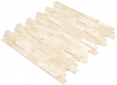 mosaico compuesto autoadhesivo tiras piedra natural Traverin beige azulejo backsplash cocina pared look MOS200-M42