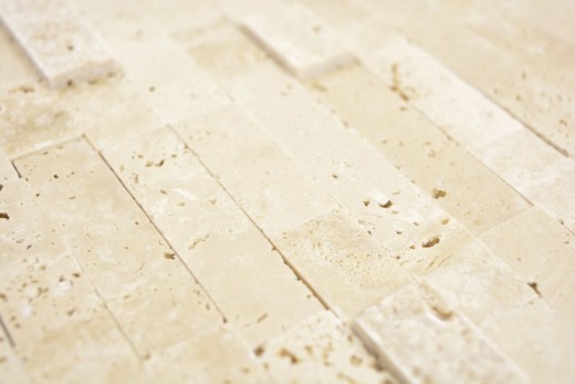 mosaico compuesto autoadhesivo tiras piedra natural Traverin beige azulejo backsplash cocina pared look MOS200-M42
