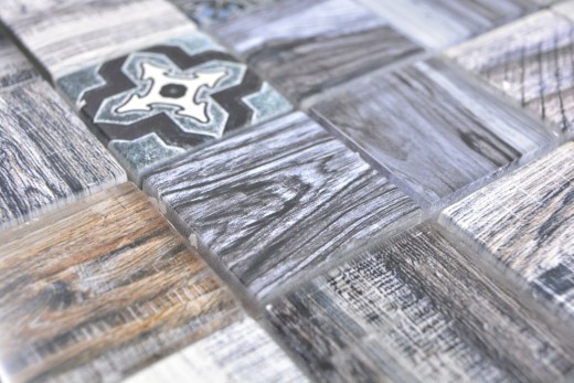 Mosaico azulejo patchwork azul gris efecto madera azulejo backsplash cocina splashback MOS160-w400