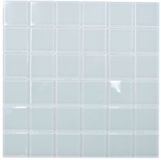 Mosaico de vidrio blanco tinte verde mosaico azulejo pared azulejo backsplash cocina ducha baño MOS78-0101_f