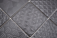 Muestra de mano retro vintage mosaico azulejo cerámica negro Spirit negro MOS22B-1403_m