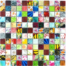 Muestra de mano colorido mosaico azulejo retro vintage POP UP Marilyn Monroe cerámica MOS18D-1605_m