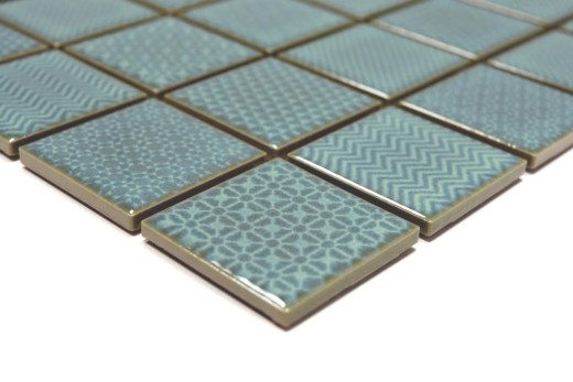 Muestra de mano mosaico azulejo celadón verde BAD piscina backsplash cocina splashback MOS16-0602_m