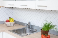 Muestra de mano retro vintage mosaico azulejo cerámica florentino blanco mate MOS13-11WM_m