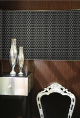 Muestra de mano mosaico azulejo cerámica hexágono negro mate ducha splashback azulejo espejo MOS11A-0311_m