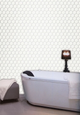 Muestra de mano mosaico azulejo cerámica hexágono blanco brillante cocina splashback MOS11B-0102_m